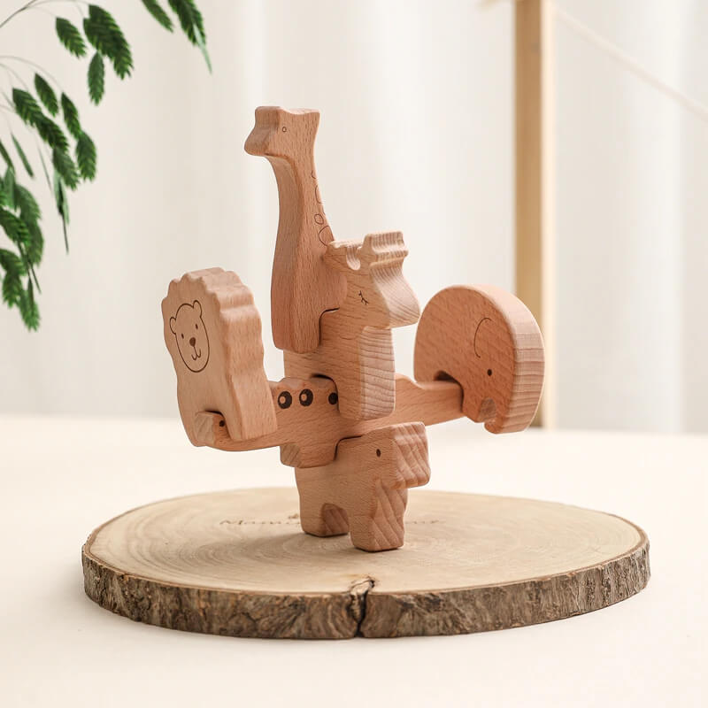 Montessori wooden toy animals toddler balance