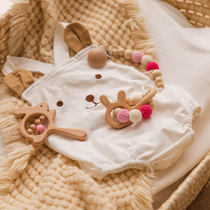 gift idea Baby Pack Rattle Pacifer Teether Wooden Toys Baby birthday