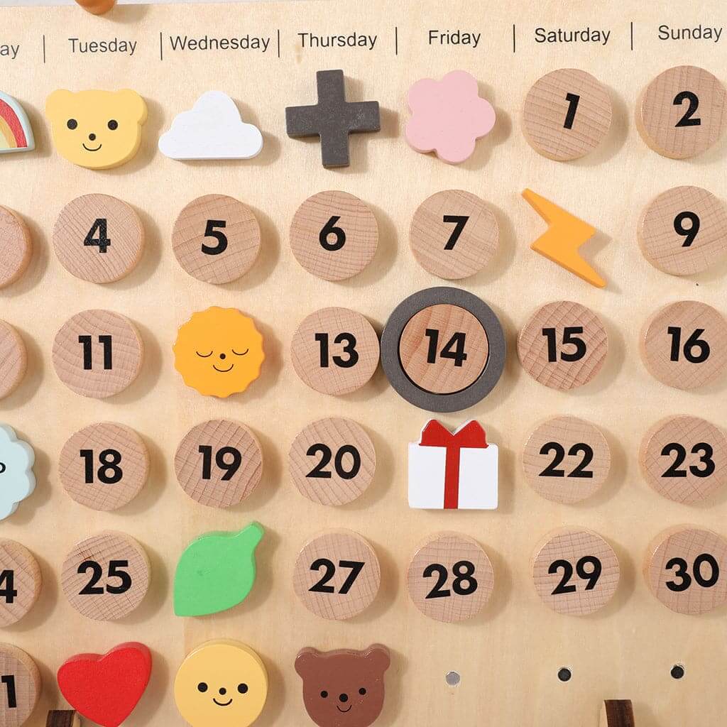 Montessori Educational Calendar Wood Toy Learning gift