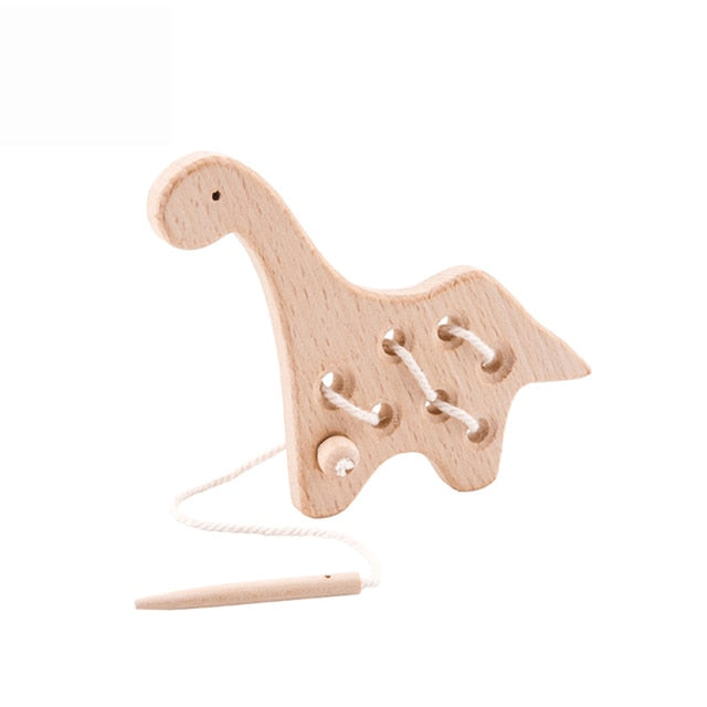 Threading Board Lacing Toy - Wooden toy for hand-eye coordination, fine motor skills, and creativity. Ideal educational toy for kids. Montessori Learning Educational Gift idea Birthday Christmas Quality Wood Organic Wooden Toys Toddler Baby Board Games Puzzle