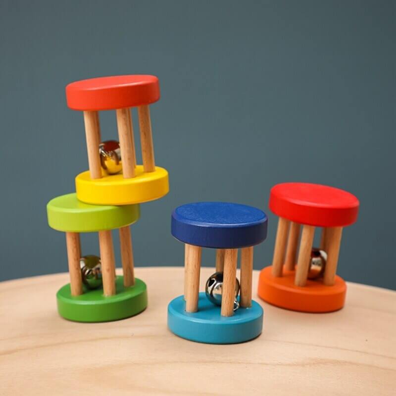 Natural Wood Rattle Montessori Gift idea