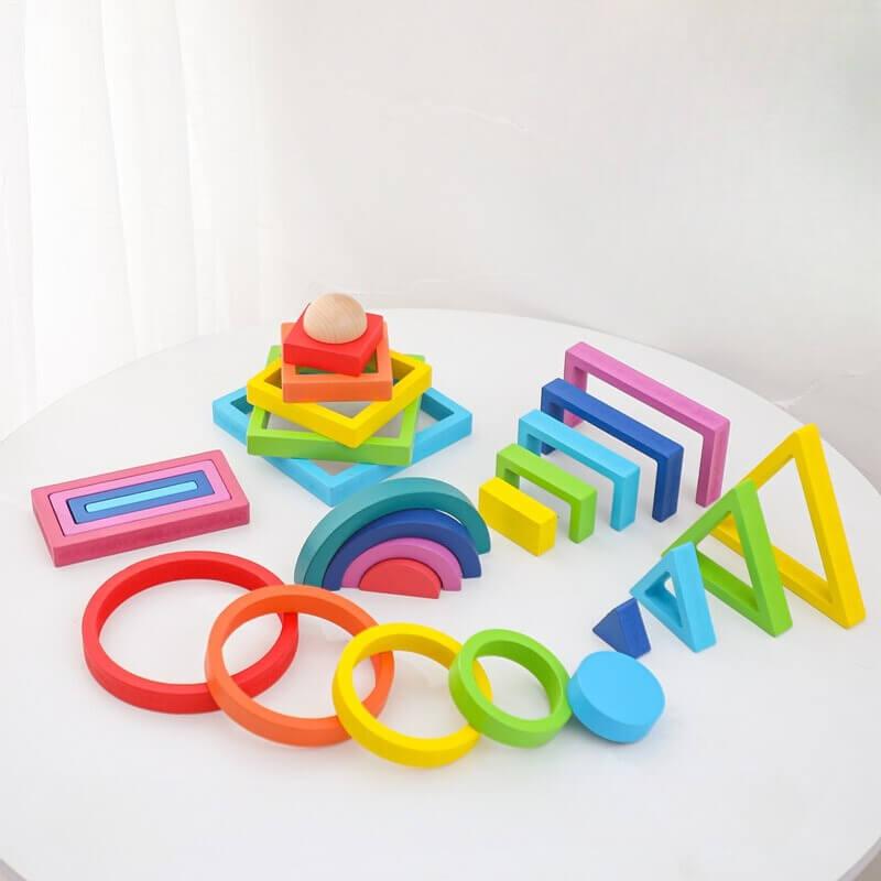 Montessori Rainbow Blocks Stacking Building easter birthday gift