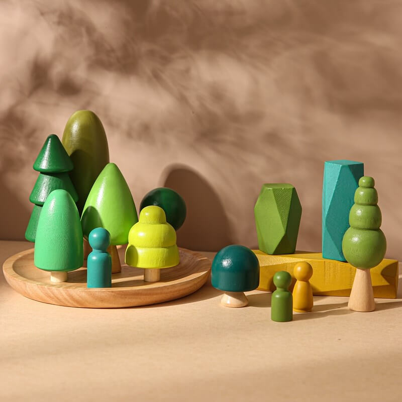 Montessori wooden tree set - perfect birthday, Christmas, Easter, Halloween, Valentine's Day, Hanukkah, Kwanzaa gift for kids imaginative play