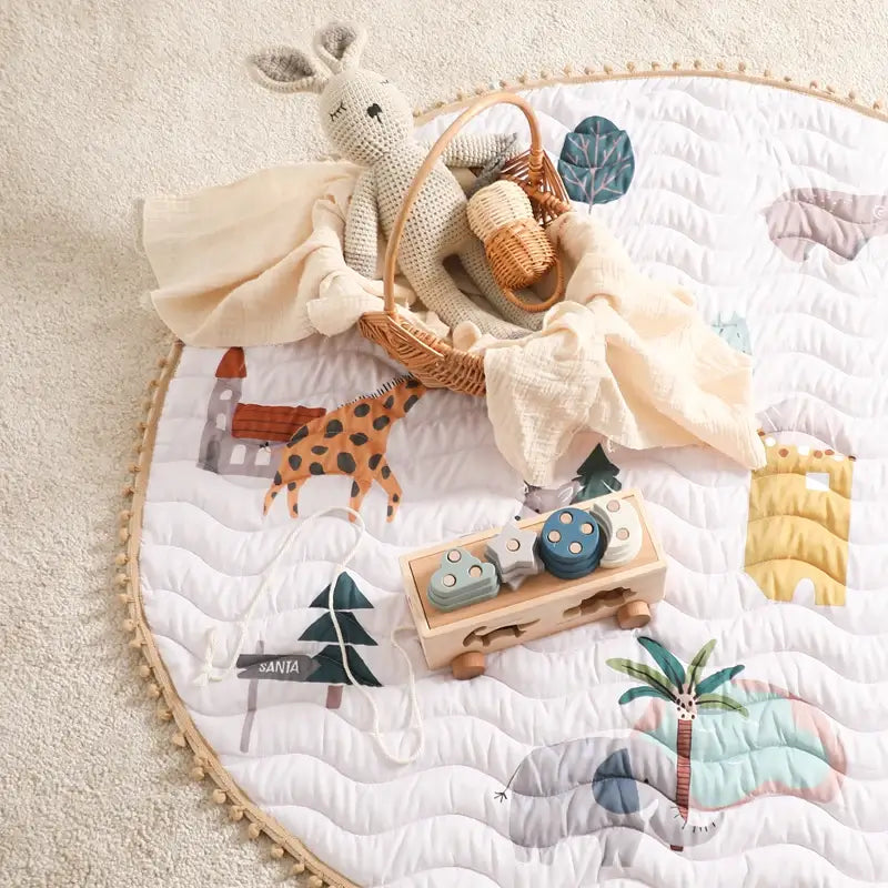 Play Mat Crawling Montessori Gift organic cotton