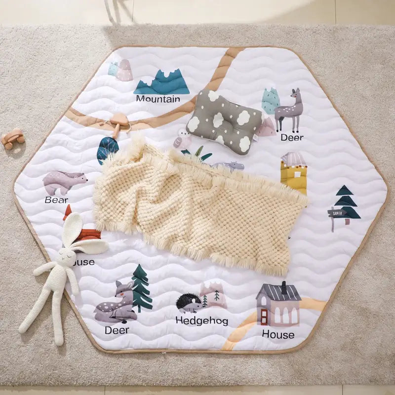 Play Mat Crawling Montessori Gift organic cotton