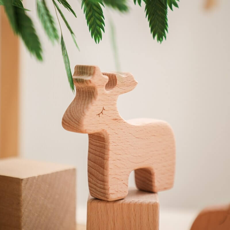 Montessori wooden toy animals discovery learning