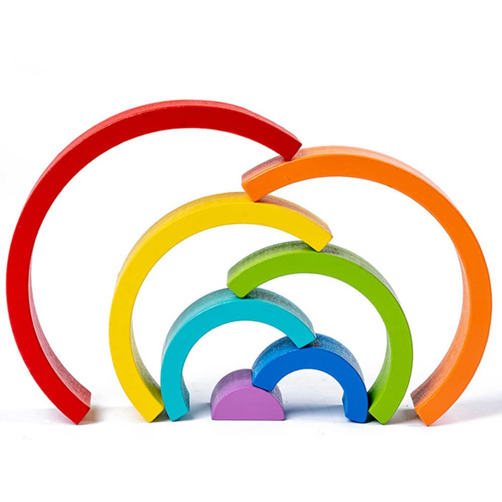 Wooden Rainbow toy for children imaginative play problem-solving skills high-quality wood safe for babies toddlers gift for birthdays, Christmas, baby showers, Easter, Halloween, Valentine's Day, Hanukkah, Kwanzaa.