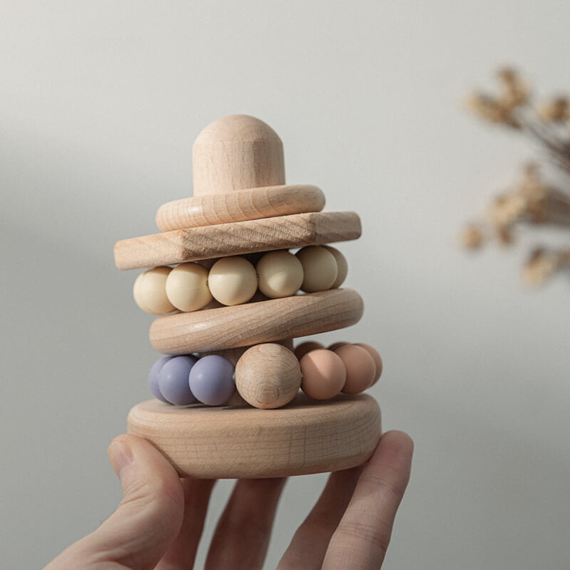 child's cognitive development fine motor skills high-quality wooden stacking rings. Montessori-inspired toy perfect babies toddlers, ordering sequencing skills, concentration, imagination. durable wood, cute stylish nursery playroom birthday gift newborn toddler toddlers kids kid christmas