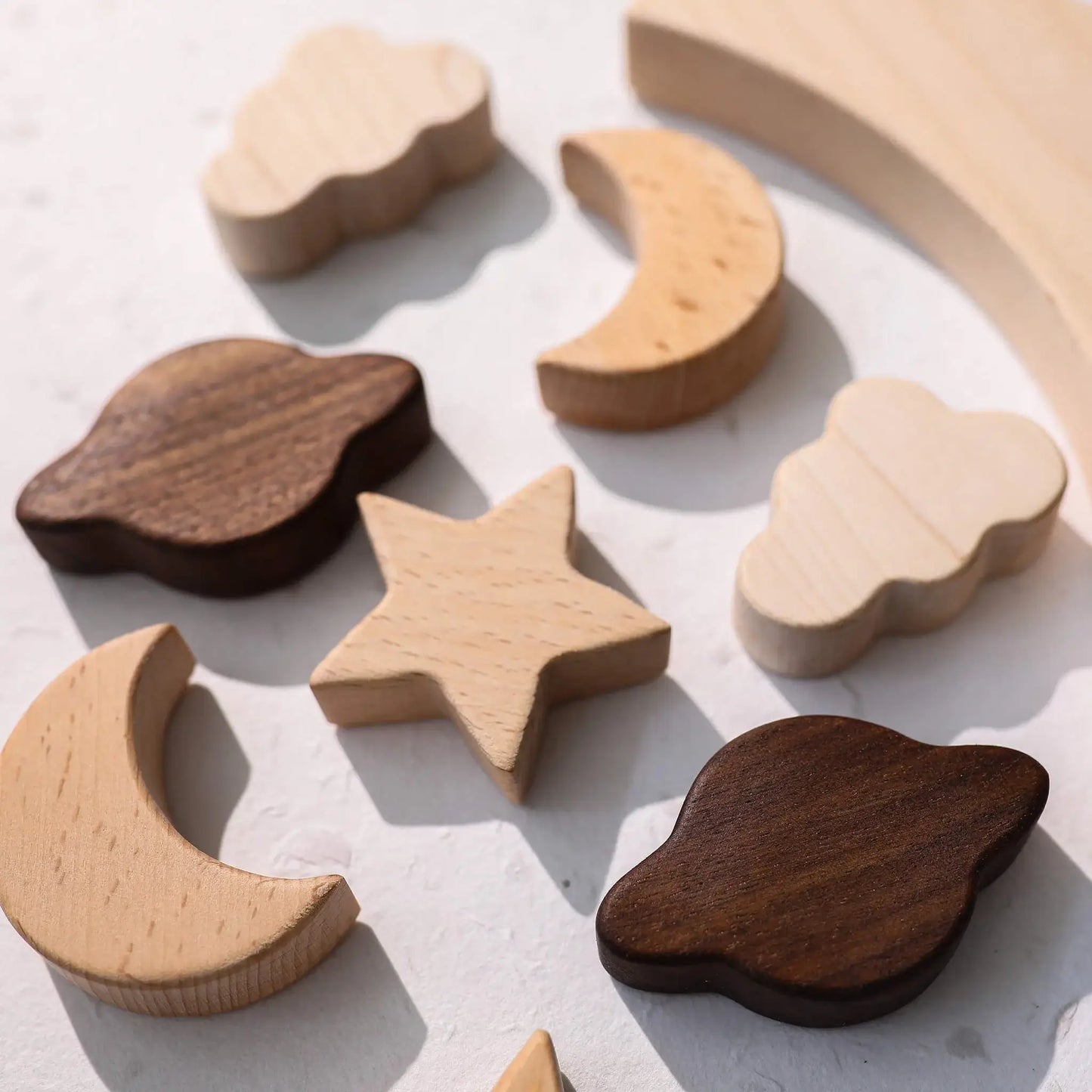 Wooden Montessori-style Space Balance set star moon shapes creative stacking balancing play. spatial awareness, cause-and-effect, fine motor skills kids of all ages. Safe durable, raw wood food-grade chewable quality Easy to clean long-lasting gift birthday christmas toddler baby