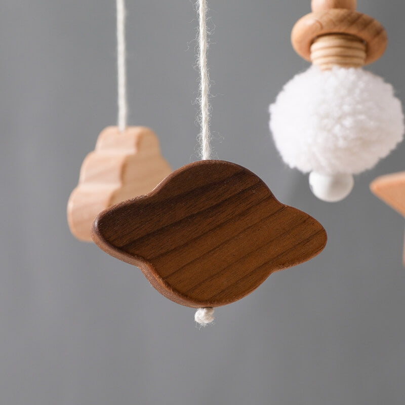 sky baby mobile features fluffy clouds, shining stars delicate mobile spins gently auditory, motor, visual stimulation, peaceful sleep. smooth burr-free design safety, while high-quality materials long-lasting durability nursery, bedtime routine bed bell newborn parents gift birthday baby shower christmas
