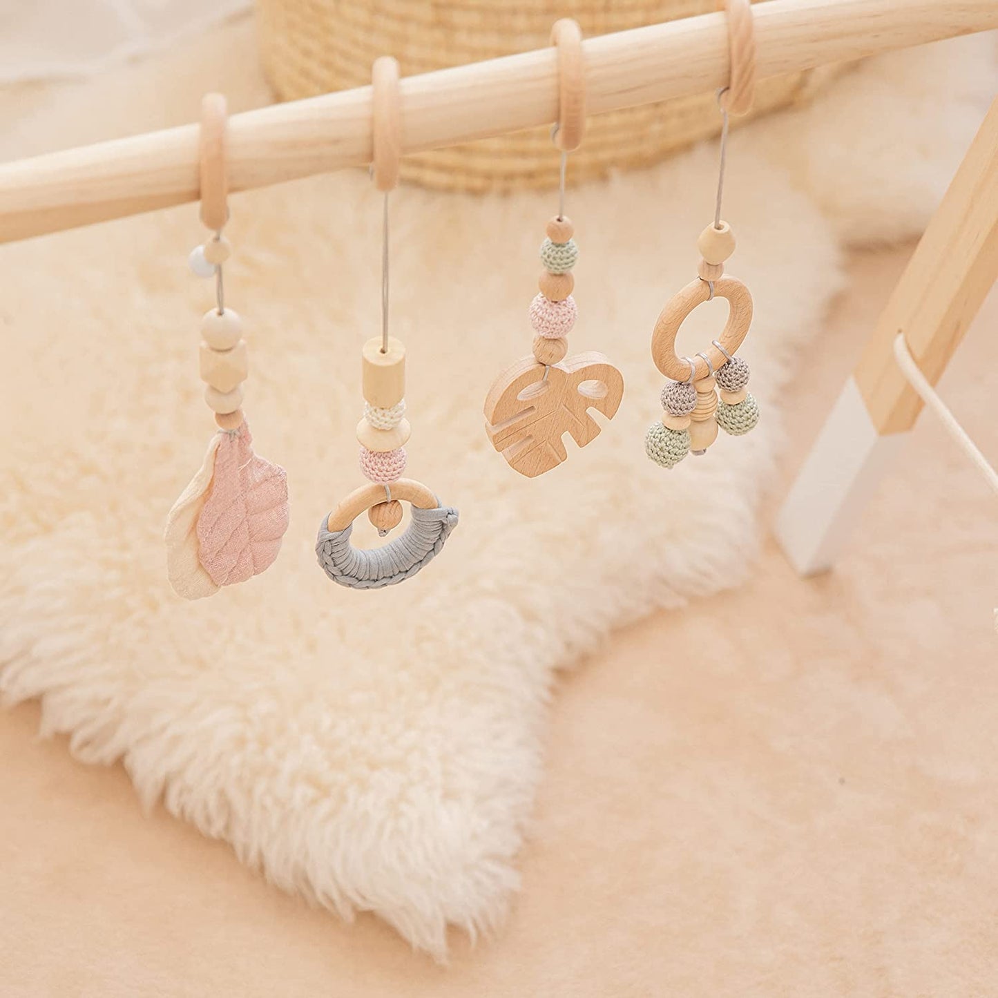 Colorful stimulating Spring Hanging Baby Gym toy set babies fine motor skills brain development decor piece bedroom nursery home babies newborn handmade gift birthday christmas