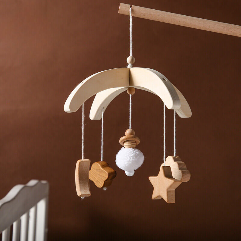 sky baby mobile features fluffy clouds, shining stars delicate mobile spins gently auditory, motor, visual stimulation, peaceful sleep. smooth burr-free design safety, while high-quality materials long-lasting durability nursery, bedtime routine bed bell newborn parents gift birthday baby shower christmas