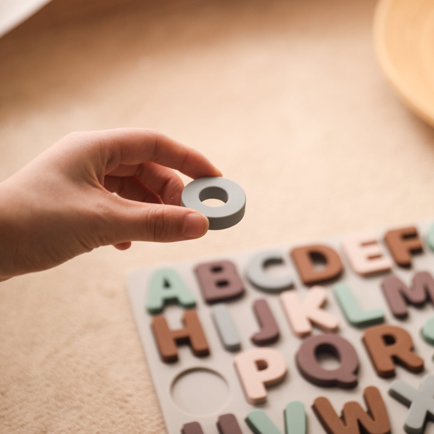 Silicone alphabet puzzle board toddlers young children, ABC learning, shape matching, fine motor skills, imagination creativity. food-grade silicone safety health. gift boys girls, physical intellectual development. toddlers toddler kids child birthday christmas