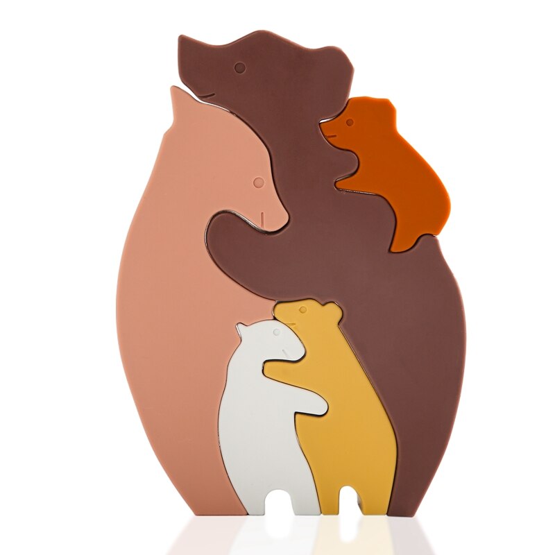 ANIMAL FAMILY PUZZLE-MONTONOMY Montessori educational toys silicone bear