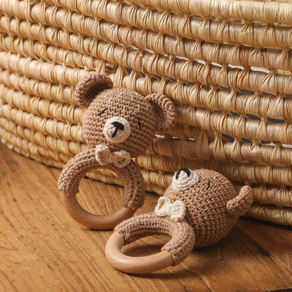 Handmade Crochet Rattle Bear gift birthday