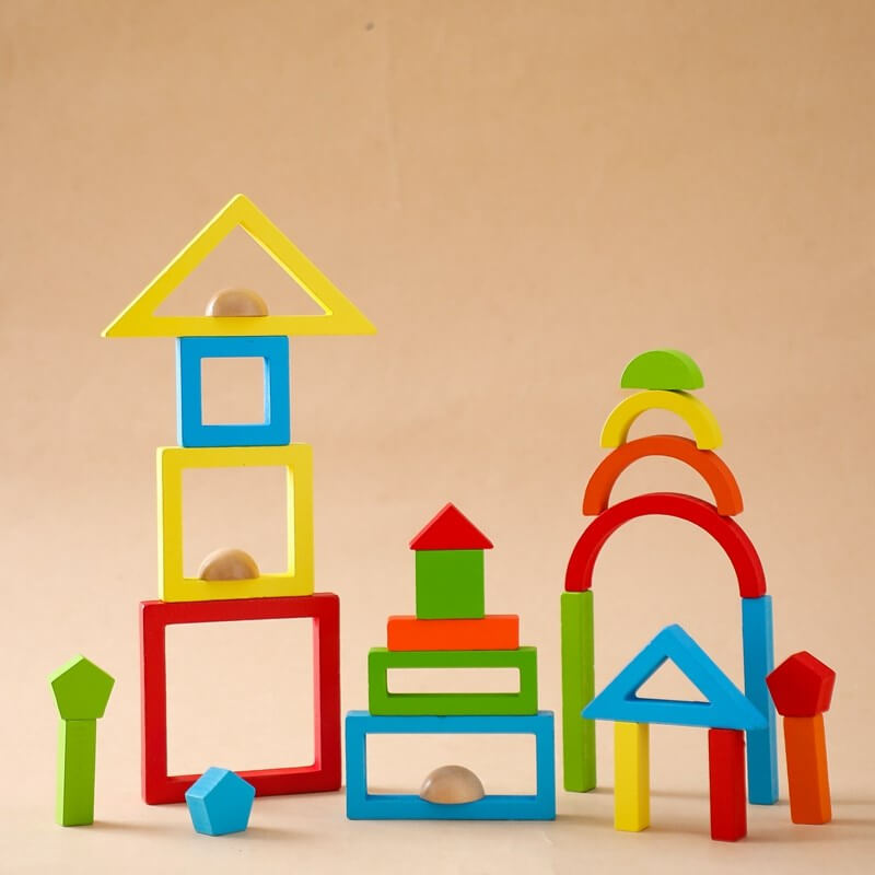 Montessori Rainbow Blocks Stacking Building Motor skills birthday gift