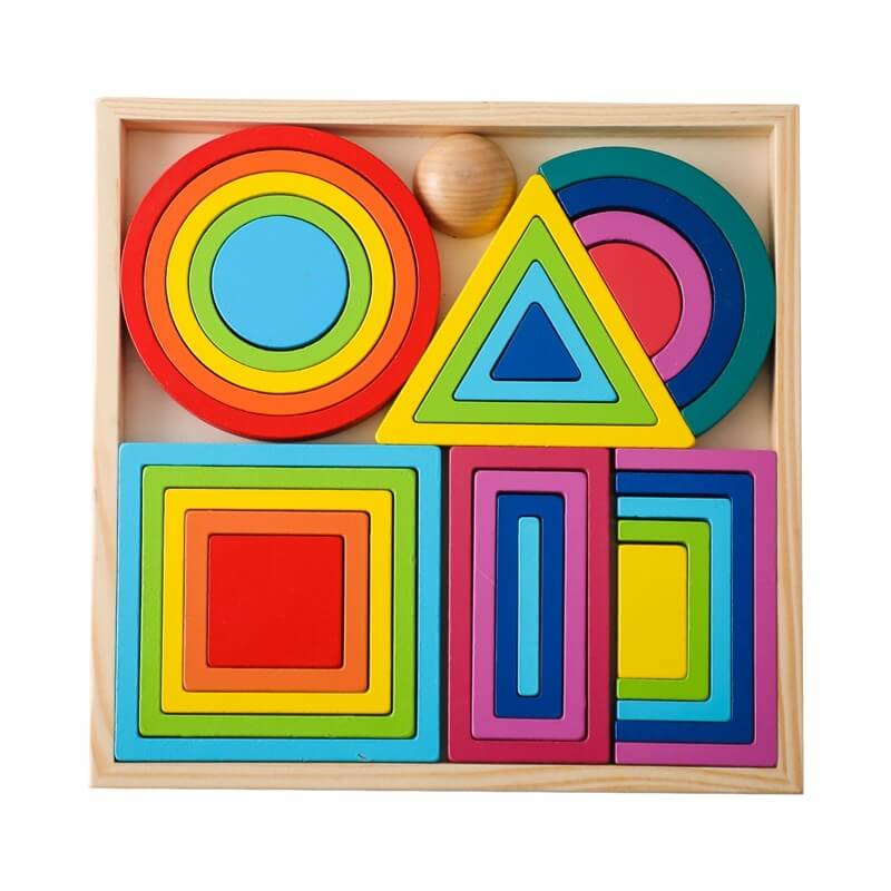 Montessori Rainbow Blocks Stacking Building  birthday gift