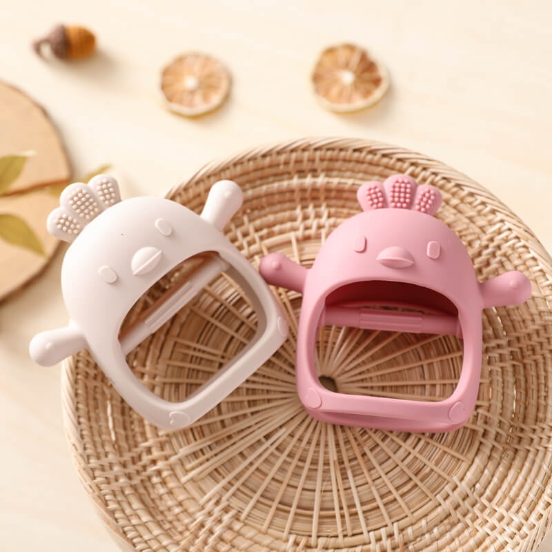  baby teether safe, BPA-free, non-toxic, food-grade silicone, rudder shape soothe swollen gums. secure handle safe hygiene baby babies newborn toddler toddlers gift birthday christmas baby shower
