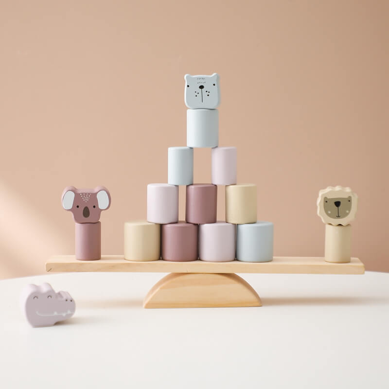 ANIMAL TOWER BALANCE Montessori construction educational wooden toy babies toddlers children building blocks wooden balance high quality wood birthdays Christmas
