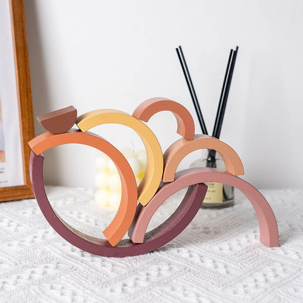 Wooden Rainbow toy for children imaginative play problem-solving skills high-quality wood safe for babies toddlers gift for birthdays, Christmas, baby showers, Easter, Halloween, Valentine's Day, Hanukkah, Kwanzaa.