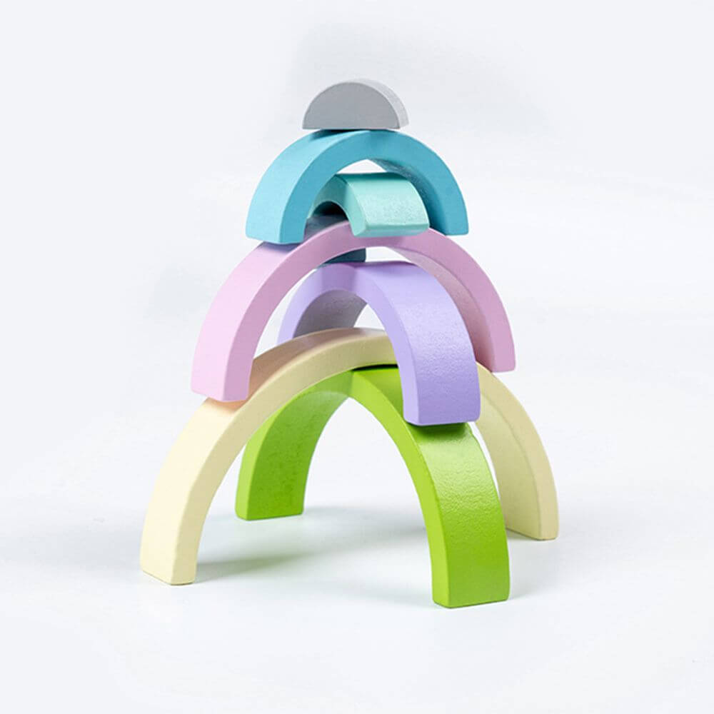 Wooden Rainbow toy for children imaginative play problem-solving skills high-quality wood safe for babies toddlers gift for birthdays, Christmas, baby showers, Easter, Halloween, Valentine's Day, Hanukkah, Kwanzaa.