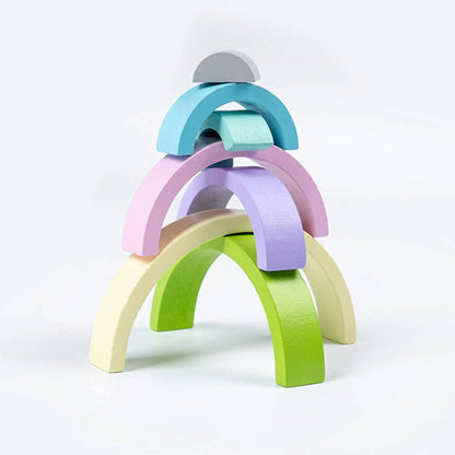Wooden Rainbow toy for children imaginative play problem-solving skills high-quality wood safe for babies toddlers gift for birthdays, Christmas, baby showers, Easter, Halloween, Valentine's Day, Hanukkah, Kwanzaa.
