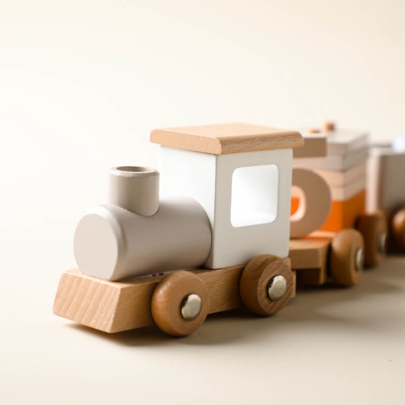 Wooden Train Set, hands-on learning, problem-solving, cognitive development, spatial awareness, fine motor skills, educational toy, birthdays, Christmas, Easter, Hanukkah, Halloween, Valentine's Day, Kwanzaa.