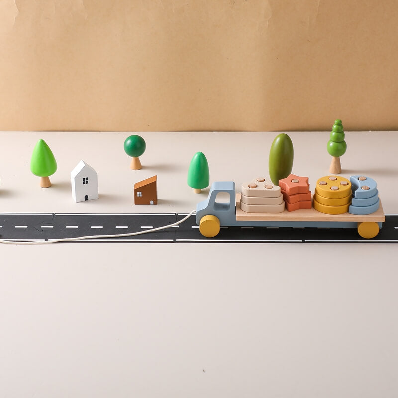 Shapes Truck wooden toy filled colorful shapes fine motor skills, problem-solving, shape color recognition. Montessori-inspired educational toy toddlers preschoolers, spatial intelligence, hand-eye coordination, counting abilities. wood high quality gift kids child children new parents birthday chirstmas toddler imagination