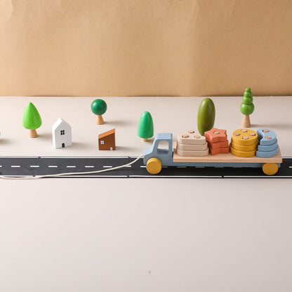 Shapes Truck wooden toy filled colorful shapes fine motor skills, problem-solving, shape color recognition. Montessori-inspired educational toy toddlers preschoolers, spatial intelligence, hand-eye coordination, counting abilities. wood high quality gift kids child children new parents birthday chirstmas toddler imagination