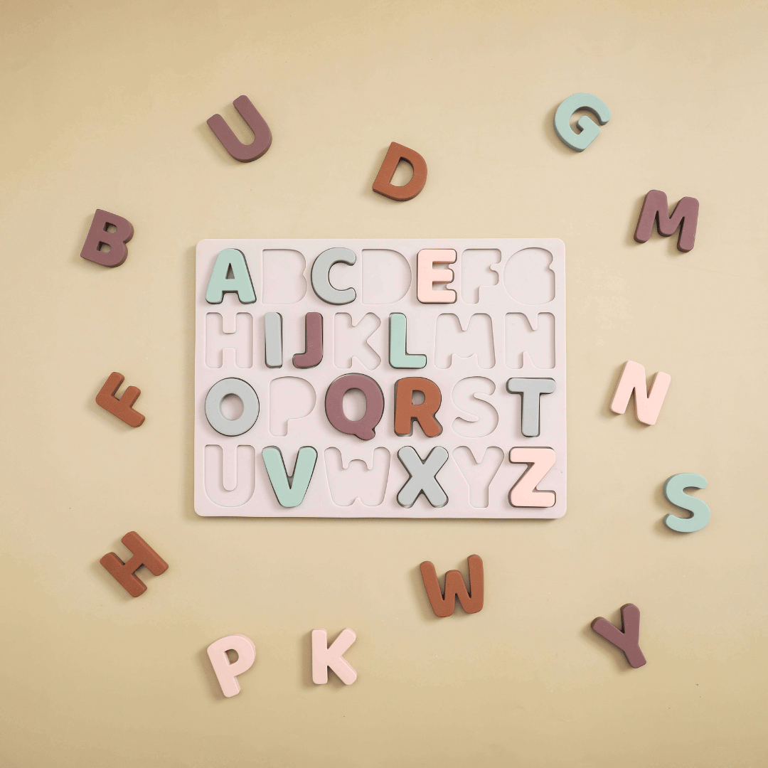 Silicone alphabet puzzle board toddlers young children, ABC learning, shape matching, fine motor skills, imagination creativity. food-grade silicone safety health. gift boys girls, physical intellectual development. toddlers toddler kids child birthday christmas